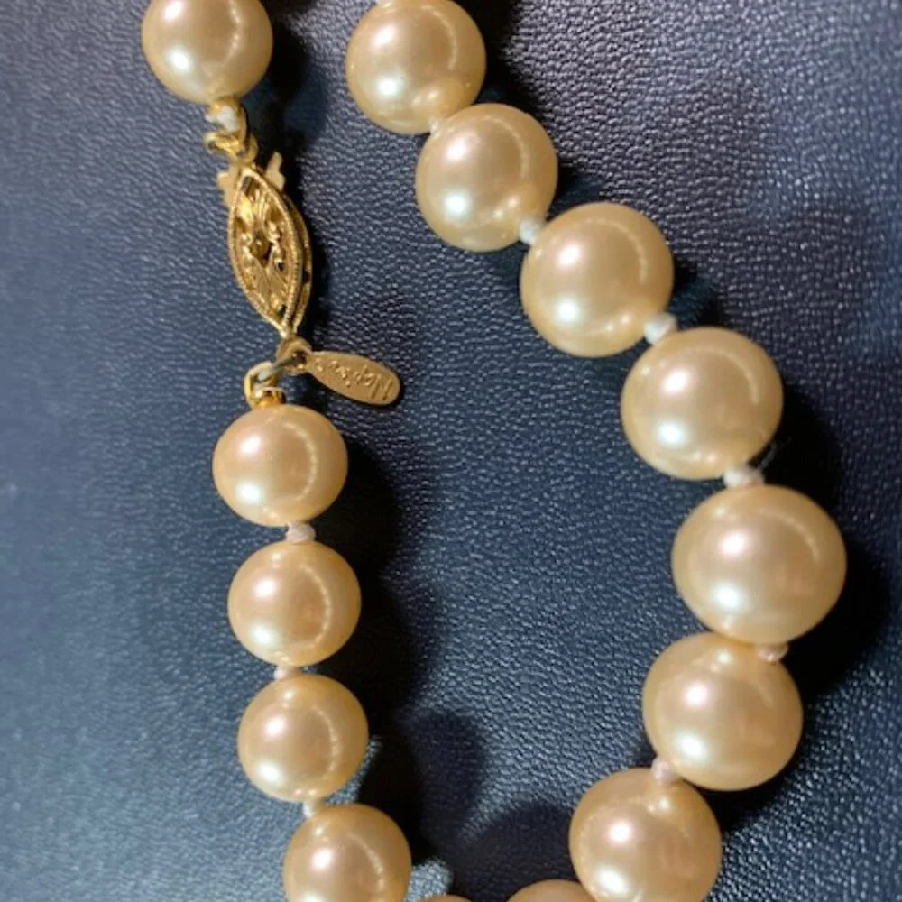 Napier Knotted CREAM Faux Pearl Necklace - Picture 2 of 4